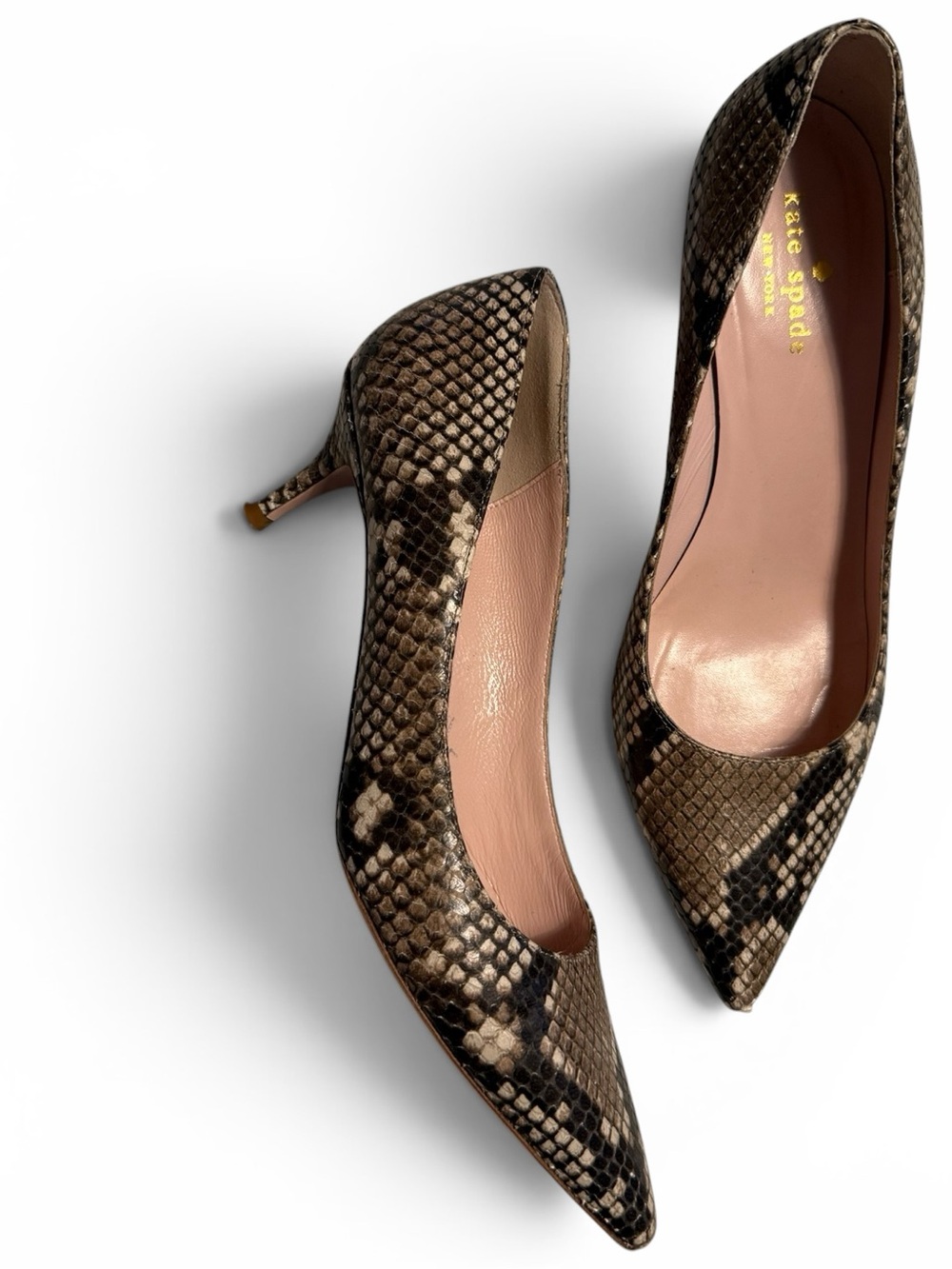 Kate Spade Melanie Python Snakeskin Kitten Heels Size 7